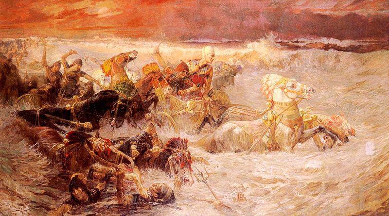Frederick Arthur Bridgman Pharaoh army engulfed by the Red Sea Germany oil painting art